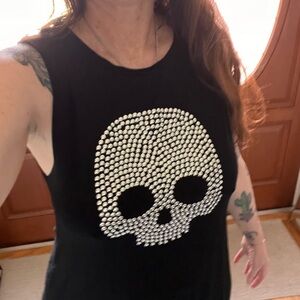 Lauren moshi cute black dress with skull. Never worn.